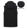 thumbnail image 2 of Chrisuno Men's Windproof Sleeveless Jacket Full-Zip Windbreaker Vest Outdoor Golf Travel Hiking Work Hooded Vest Black 2XL, 2 of 5
