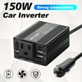 thumbnail image 1 of PENGX US 150W Inverter  Car Power Converter  150W Power Converter  Car Power Converter  DC 12V To AC 110V  With 2 USB Ports  1 110V US Power Jack. Cigarette Lighter Plug Is Conveniently D, 1 of 7
