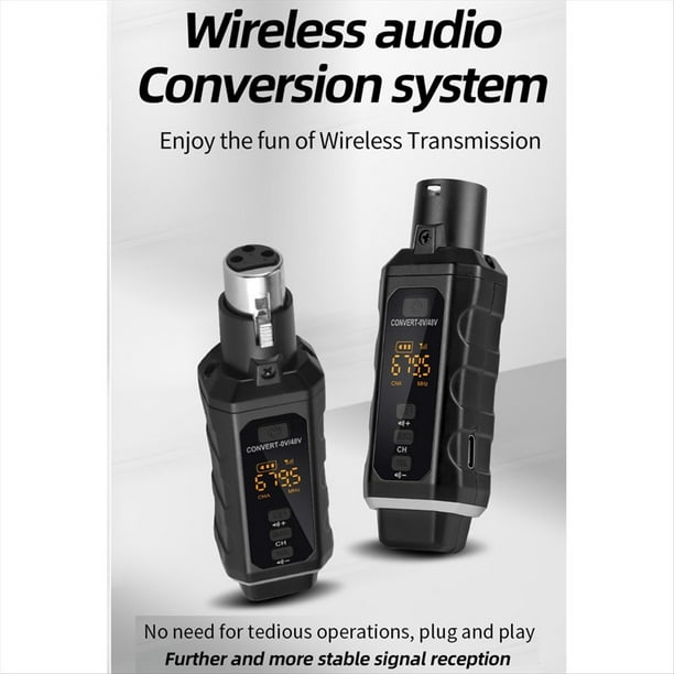 Adaptador XLR UHF Transmisor Receptor de Micrófono Inalámbrico para Micrófono Dinámico Mezclador de Audio de Guitarra