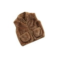 thumbnail image 3 of Wytyjxccyy Baby Kids Boys Girls Fuzzy Sherpa Vest Coat Faux Fur Sleeveless Soft Fleece Outwear Gilet for Toddler, 3 of 7