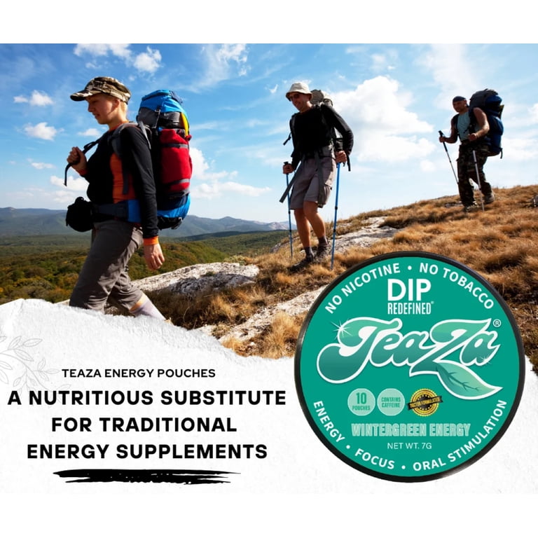 2 pack) Teaza Herbal Energy Pouches Wintergreen Puck, Made From