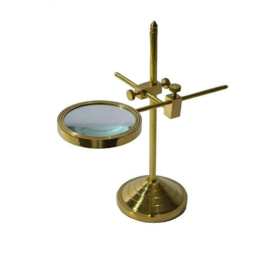 Nautical India Antique Style Jewelry Making Adjustable Magnifying Glass (Shiny Brass Finish)