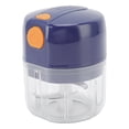 thumbnail image 3 of Picador de ajo eléctrico, Mini procesador de alimentos inalámbrico portátil Picador de ajo Eléctrico portátil azul Diseño de 3 cuchillas Capacidad de 250 mg Sin BPA PP Mini picador de verduras para el, 3 of 14