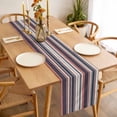 thumbnail image 3 of Rainbow Striped Table Runner - 72 Inch Long, Kitchen Dining Table Runner Dresser Scarves, Vintage Colorful Abstract Stripes Lines Farmhouse Decor for Coffee Tables Wedding Party Banquet, 3 of 8
