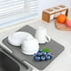 thumbnail image 4 of Tapete de secado para encimera (1 unidad), escurridor de platos sin taladro, bandeja de drenaje que protege las superficies y organiza los utensilios de cocina (gris)., 4 of 9