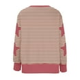 thumbnail image 5 of JUSLIO Striped Womens Blouses Relaxed Fit Casual Shirts Tops Fashion Long sleeve Round Neck Shirts Tops Pink L, 5 of 5