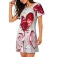 thumbnail image 2 of Rocae Textured Heart Abstract Art for Nightgowns for Women Sleep Shirts Short Sleeve Nightshirt Pullover Nightdress, 2 of 6