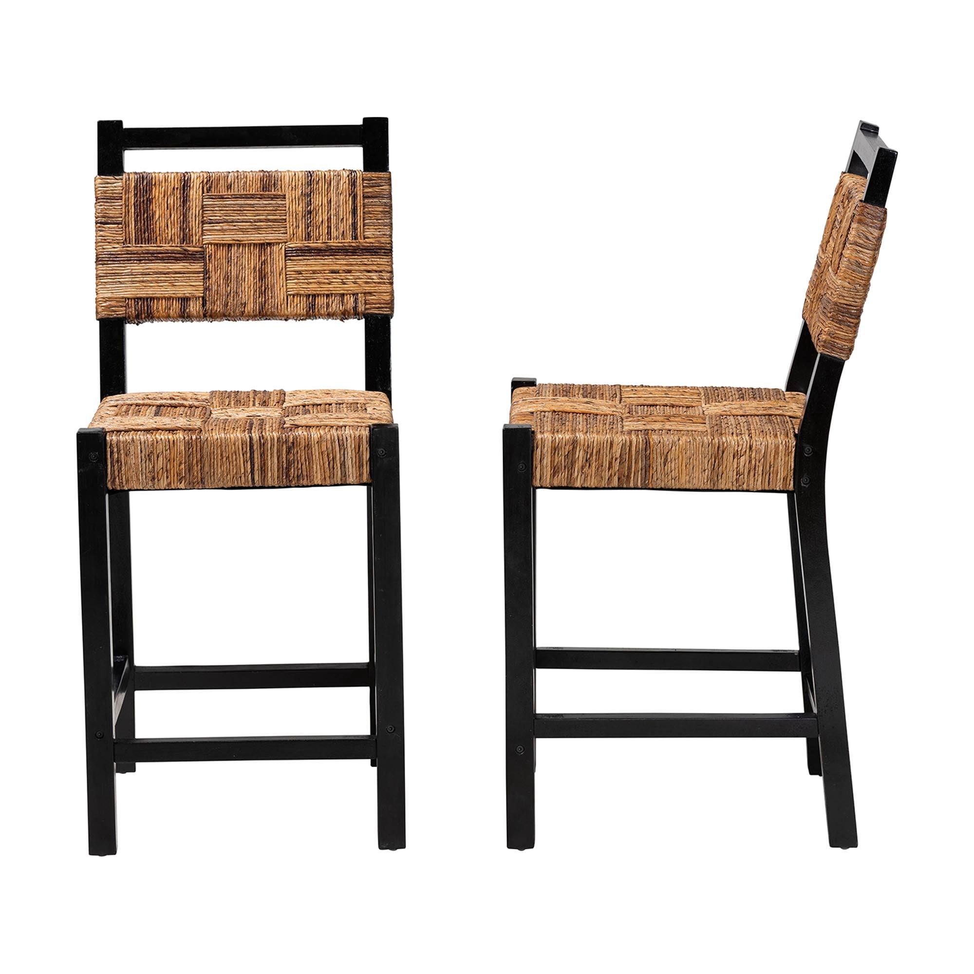 bali & pari Raniya Boho Counter Stool, 24" H, Natural Brown