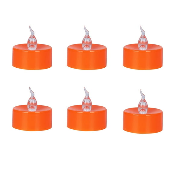 LanSuare 6Pcs Tea Lights Candles Battery Operated, Fake Electric LED Colored Tealights Candles for Halloween, Theme Party, Wedding Table Decor