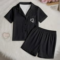 thumbnail image 2 of Utlike Girls Outfits Sleepwear Set 2 Pcs Tween Heart Print Short Sleeve Shorts Pajamas Set Soft Pajama Top And Shorts Comfortable Loungewear For Kids Girl Cute Clothes Set Size 2 Years-3 Years, 2 of 7