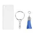 thumbnail image 5 of Juego de 120 llaveros acrílicos con borlas en blanco, incluyendo un llavero rectangular de acrílico transparente., 5 of 5