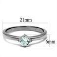 thumbnail image 2 of Luxe Jewelry Designs Stainless Steel Solitaire Women's Engagement Ring with Cubic Zirconia, Size 8, 2 of 4
