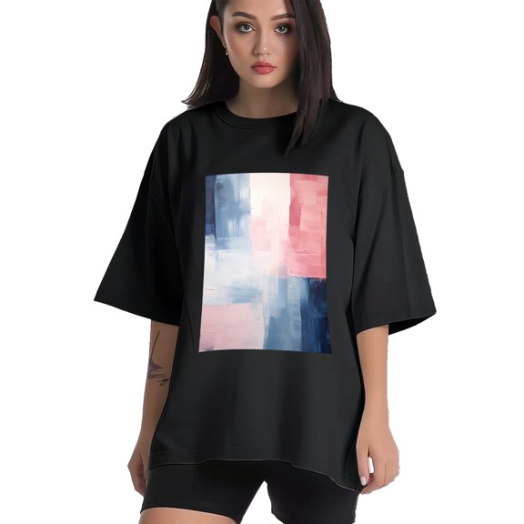 Plus Size Shirt for Women Black Tops for Women Short Sleeves Shirt for Women Shopping District T Shirt Crewneck Shirt for Women XL