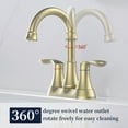thumbnail image 4 of Kichae 4 Inch Gold Bathroom Faucet，2-Handle Deck Mount Centerset Vanity Sink Faucet with Pop up Drain & Supply Hoses, 4 of 8