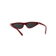 thumbnail image 4 of Womens 80s Retro Vintage Goth Narrow Rectangular Cateye Sunglasses Red Black, 4 of 4