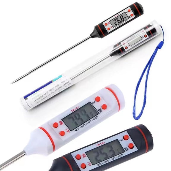 Digital Meat Thermometer for Cooking, 2 in 1 Dual Probe Instant Read Food Thermometer with Alarm, Oven Safe Kitchen Thermometer for Grilling and BBQ