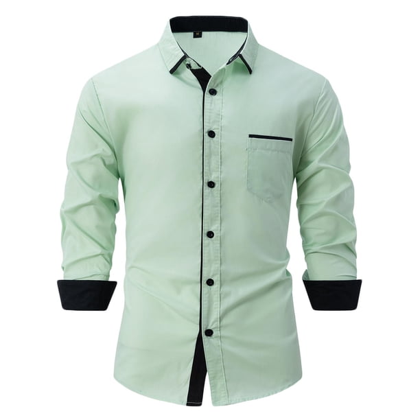 Blusa y camisa de manga larga con cuello vuelto para hombre, blusa informal de moda con cuello vuelto, camisa transpirable de manga larga, blusa para hombre