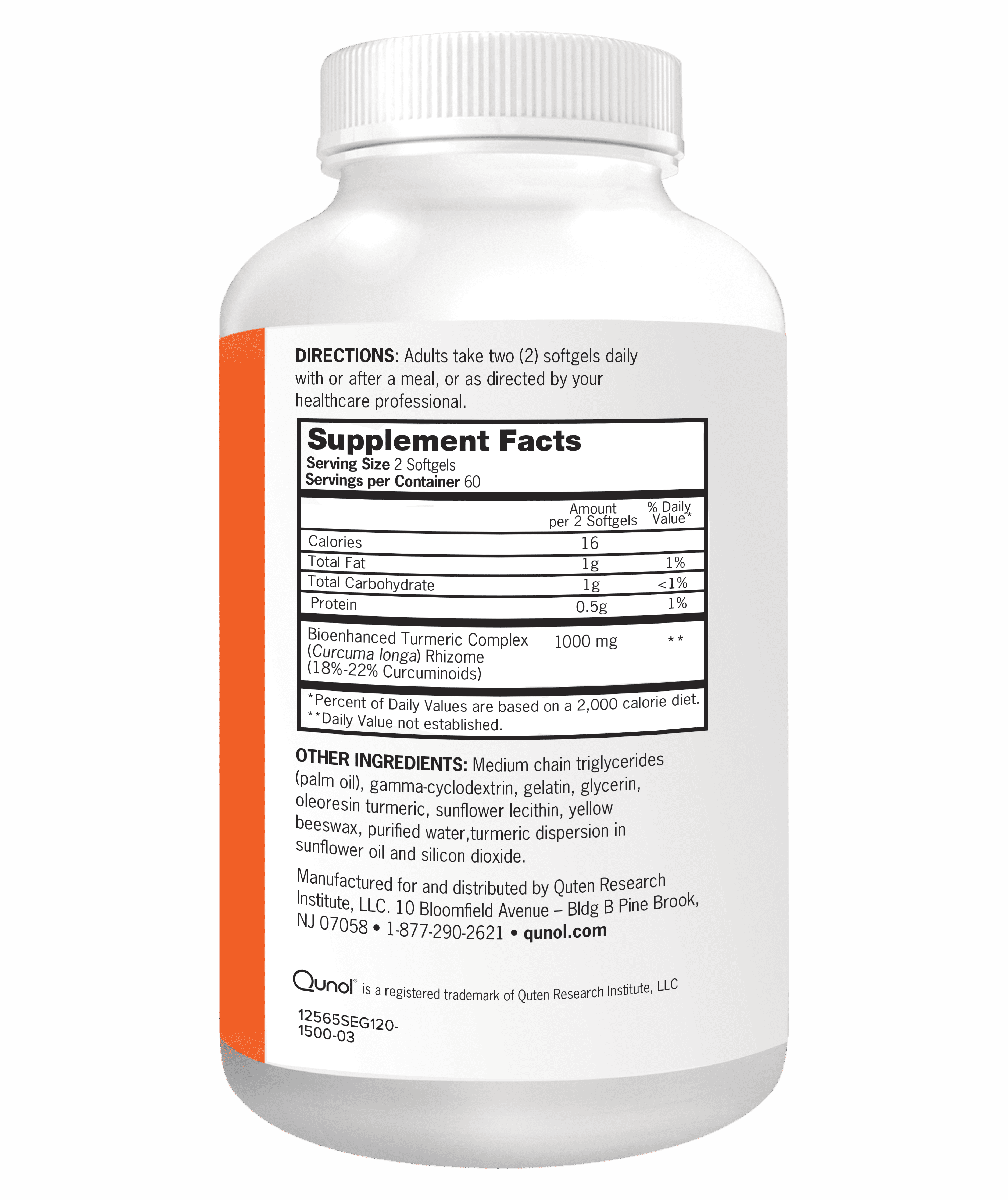 Buy Qunol Turmeric Curcumin 1000mg Ultra High Absorption 120 Softgels
