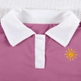 thumbnail image 5 of Girls Back To School Uniform Dress Lapel Puff Short Sleeve Cute Print Dresses Casual Loose Trendy Summer Wear (3 Years, Pink), 5 of 7