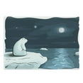 thumbnail image 1 of Winter Cutting Board, Cartoon Style Hand Drawn Polar Bear in the Arctic Staring at the Moon Image Print, Decorative Tempered Glass Cutting and Serving Board, Large Size, Blue White, by Ambesonne, 1 of 1