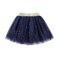 thumbnail image 3 of ZHUASHUM Skirts For Girl Tulle Tutu Skirt With Glitter Print Star Party Skirt Carnival Mini Skirt Pleated Skirt Navy 100, 3 of 3