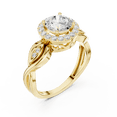 thumbnail image 2 of Zuwelria Certified 1.24 CTW Round Shape | D/VVS1 Beautiful Moissanite Diamond Bridal Ring - Promise Ring for Women | 18K Yellow Gold Plated over Silver Size 6, 2 of 8