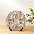 thumbnail image 6 of Balery Woodland Animals in Neutral Tones Print Bone China Decorative Plate Ceramic Dinner Plates Art Crafts with Display Stand-6in, 6 of 6