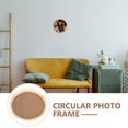 thumbnail image 5 of Marco de fotos creativo, delicado soporte para fotos, marco de fotos de pared de madera, redondo, para el hogar, la oficina y la tienda (caqui, 20 x 20 cm), 5 of 5