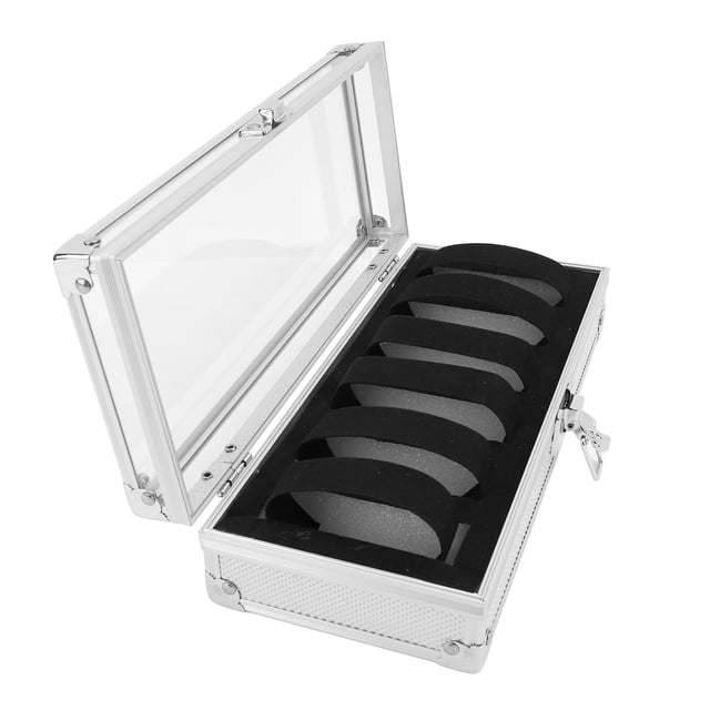 Mira Organizador De La Pantalla De La Caja, Vitrina Del Soporte De Reloj Estructura De Aluminio Transparente De Tapa 6 BLOCK METAL BLOQUETA PARA VISTARIL