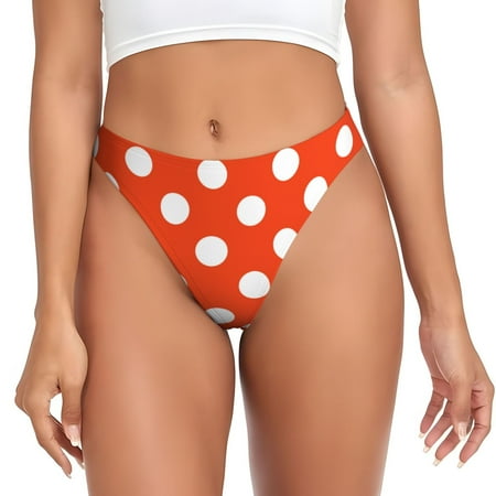 Adobk Orange And White Polka Dot1 Print Seamless Women Underwear Thongs No Show Ladies Thong No Line Breathable Comfortable Panties Undies for Women-X-Large