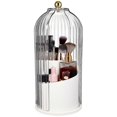 thumbnail image 2 of White Rotatable Cosmetic Organizer with Transparent Cover for Home Use 360 Degree Rotation, 2 of 2