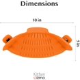 thumbnail image 3 of Snap N' Strain - Silicone Pasta Strainer Clip-On for Pots and Pans - Heat Resistant Colander for Vegetables and Noodles - Kitchen Gadgets for Cooking - Space-Saving Design - Gray, 3 of 12