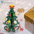 thumbnail image 6 of Deago 2 Pack 7.5-inch Tabletop Mini Wooden Christmas Tree with 25 Mini Ornaments for Christmas Decorations (Green + Gold), 6 of 8