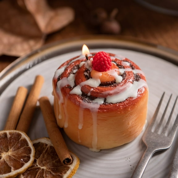 LASLGC Raspberry Cinnamon Roll Scented Candle