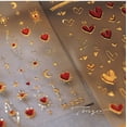 thumbnail image 5 of 2 Sheets 5D Embossed Spring Heart Nail Stickers Red Heart Nail Art Decals Self-Adhesive Love Sticker Valentine’s Day Gold Hearts Nail Supplies for Women Girls DIY Manicure, 5 of 8
