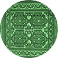 thumbnail image 1 of Ahgly Company Indoor Round Persian Emerald Green Traditional Area Rugs, 7' Round, 1 of 4