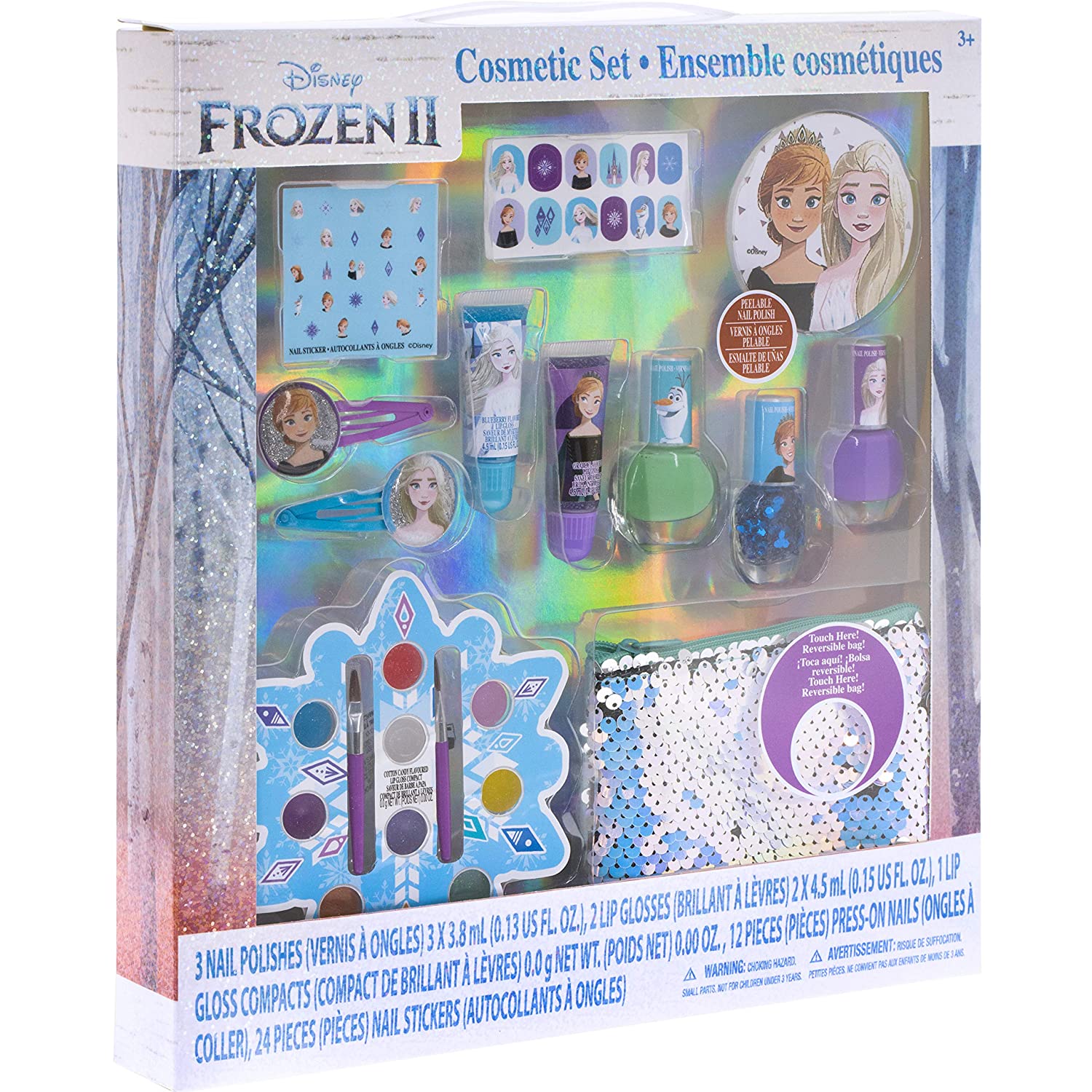 Disney Frozen - Townley Girl Ultimate Beauty Makeover Set with Reversible Sequin Bag for Girls, Ages 3+ - image 2 of 3