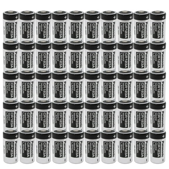 50 Pcs Panasonic CR123A 3V Photo Lithium Batteries