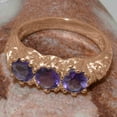 thumbnail image 5 of LBG British Made 14k Rose Gold Natural Amethyst Womens Statement Ring - 33 size options - Size 9.25, 5 of 7