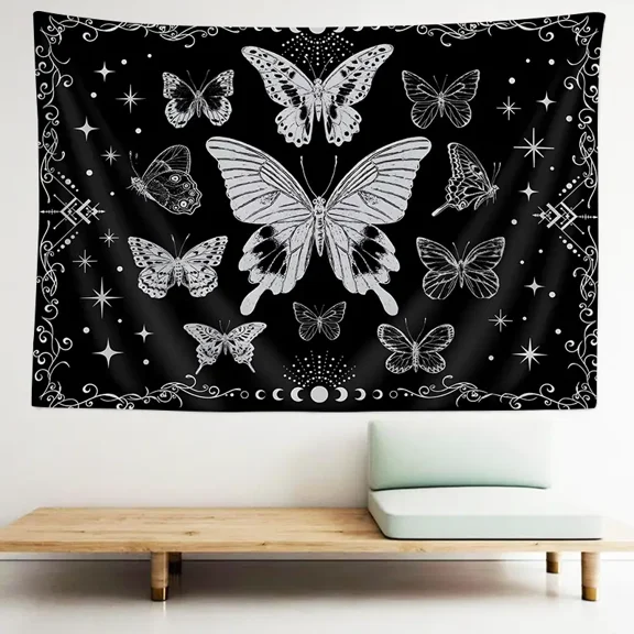 Celestial Butterfly Tapestry, 37×29 Inches, Gothic Esoteric Wall Hanging for Bedroom Dorm Decor