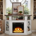thumbnail image 5 of Homall Corner Fireplace TV Stand Modern Farmhouse TV Stand with Electric Fireplace for TVs up to 50",White, 5 of 6
