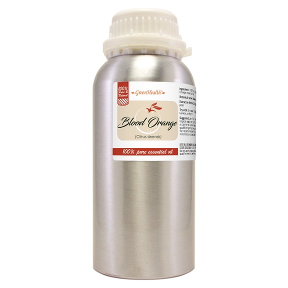 GreenHealth Blood Orange Essential Oil 16 fl oz (473 ml) Aluminum Bottle with Plug Cap