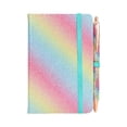 thumbnail image 2 of Glitter Small Notebook with Matching Pen, Pocket Size Lined Journal with Elastic Closure, Cute Sparkle Notepad Set for Travel, School, Daily Writing & Bullet Journaling, Multicolor, By Harlik, 2 of 6