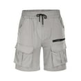 thumbnail image 5 of Hurxie Mens Cargo Shorts Lightweight Hiking Shorts Casual Shorts Elastic Waistband Pockets Athletic Work Shorts Gray,L, 5 of 7