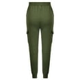 thumbnail image 4 of DYMADE Women High Waist Elastic Trousers with Pockets Casual Combat Cargo Pants, 4 of 4