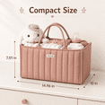 thumbnail image 4 of Byseng Baby Diaper Caddy, Nursery Storage Bin And Car Organizer For Diapers And Baby Wipes (Pink), 4 of 6
