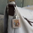 thumbnail image 3 of Beaver Tail Lodge Open Cabin Welcome Stainless Steel 1oz Mini Flask Key Chain, 3 of 4
