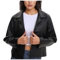 thumbnail image 1 of Veste en Cuir Femme Ajustée/veste Femme Hiver Décontractée, Soirée, 1 of 7