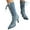 Blue, variant on Denim Mid Calf Boots for Women Lace up Pointed Toe Heels Fashion Heeled Cowboy Boots