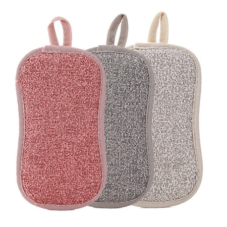 

Cleaning 2PC Kitchen Cleaning Towel Grease Wiping Rags Absorbent Dish Cloth 2Sided Sponge